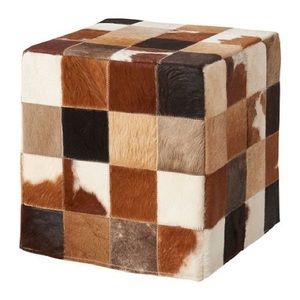 IKEA JULARP Cowhide Footstool/Ottoman Multi color